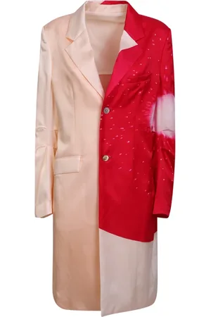 Issey Miyake Płaszcze, Kobieta, Beżowy, L, Bawełna, Płaszcz Slice Tailored
