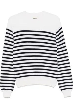Khaite Swetry, Kobieta, Biały, M, Kaszmir, Biały sweter z prążkowanym dekoltem typu crew neck