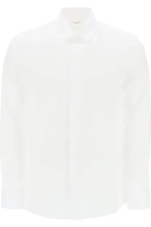 VALENTINO GARAVANI Koszule, Mężczyzna, Biały, L, Bawełna, Rockstud Unlimited Slim Fit Shirt