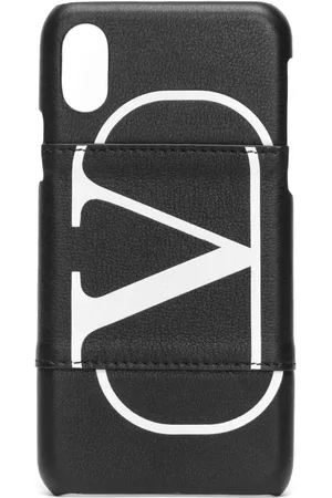 VALENTINO GARAVANI Akcesoria, unisex, Czarny, ONE SIZE, Len, Etui na telefon Corner