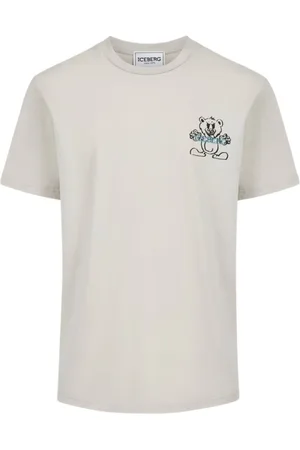 Iceberg Koszulki, Mężczyzna, Szary, L, Bawełna, Szary bawełniany T-shirt z nadrukiem