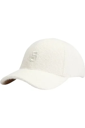 HUGO BOSS Akcesoria, Kobieta, Biały, ONE SIZE, Miękka czapka z dżerseju z monogramem Double B