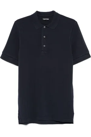 Tom Ford Koszulki, Mężczyzna, Niebieski, M, Bawełna, Koszulka Polo Piquet