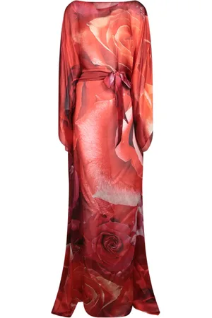 Roberto Cavalli Sukienki, Kobieta, Czerwony, S, Czerwona Jedwabna Sukienka Elegancki Styl