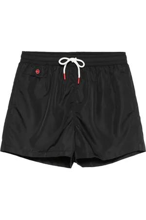 Kiton Stroje kąpielowe, Mężczyzna, Czarny, L, Poliester, Czarne Szorty Kąpielowe