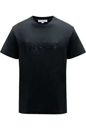 J.W.Anderson Koszulki, Mężczyzna, Czarny, S, Bawełna, T-shirt z haftowanym logo