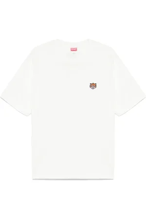 Kenzo Koszulki, Mężczyzna, Biały, L, Bawełna, T-shirt z haftowanym logo przy dekolcie