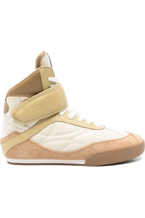 Chloé Buty, Kobieta, Beżowy, 37 EU, Beżowe Sneakersy z Zapięciem na Ramię