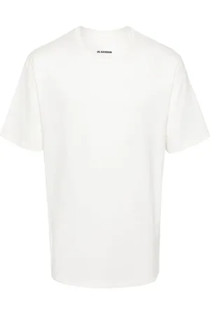 Jil Sander Koszulki, Mężczyzna, Biały, L, Bawełna, Koszulka T-shirt z sezonowym nadrukiem graficznym