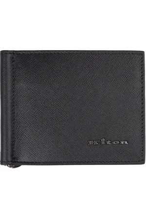 Kiton Akcesoria, Mężczyzna, Czarny, ONE SIZE, Skóra, Czarny skórzany portfel