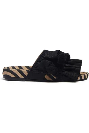 La DoubleJ Buty, Kobieta, Czarny, 38 EU, Tweed, Klapki Pimento Slide - Sandały z wkładką ze sprężystego tweedu
