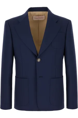 VALENTINO GARAVANI Kurtki, Mężczyzna, Niebieski, XL, Wełna, Blazer