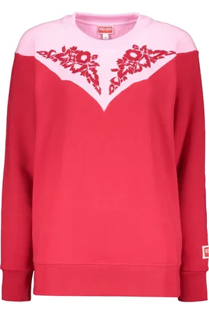 Kenzo Swetry, Kobieta, Czerwony, XS, Bawełna, Bawełniana bluza z okrągłym dekoltem