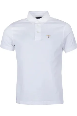 Barbour Koszulki, Mężczyzna, Biały, L, Bawełna, Biała Mercerized Pique Polo Shirt