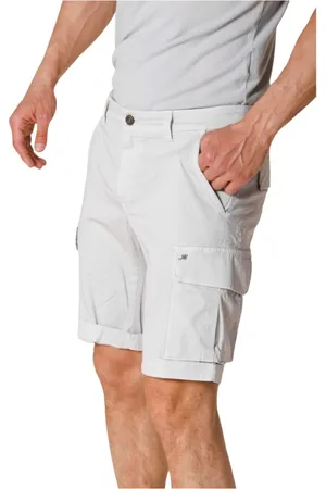 Masons Szorty, Mężczyzna, Szary, S, Bawełna, Slim Cargo Bermuda z Stretch Satin