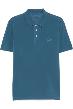 Woolrich Koszulki, Mężczyzna, Niebieski, XL, Niebieska koszulka polo z krótkim rękawem