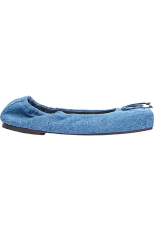 Jacquemus Buty, Kobieta, Niebieski, 37 EU, Denim, Denimowe Baleriny z Kwadratowym Noskiem