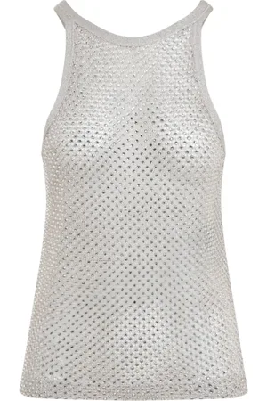 Tom Ford Koszulki, Kobieta, Biały, M, Top z dzianiny lureksowej