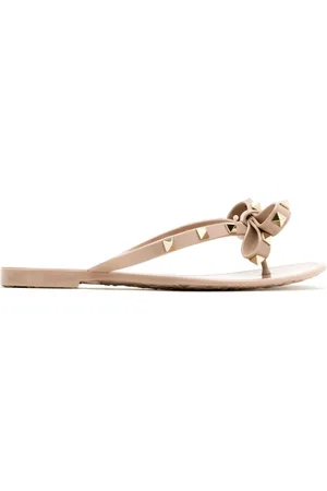 VALENTINO GARAVANI Buty, Kobieta, Różowy, 35 EU, Len, Klapki Rockstud Thong