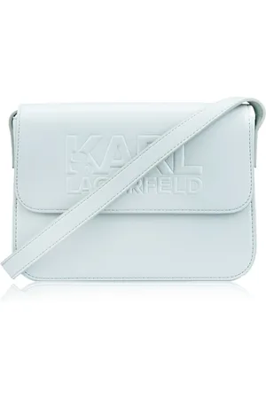 Karl Lagerfeld Torebki, Kobieta, Niebieski, ONE SIZE, Skóra, Torebka Crossbody z Magnetycznym Guzikiem