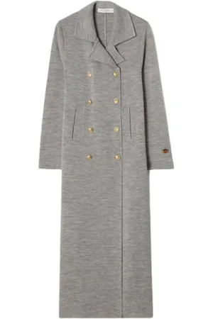 BUSNEL Płaszcze, Kobieta, Szary, L, Wełna, Roma Coat Light Grey