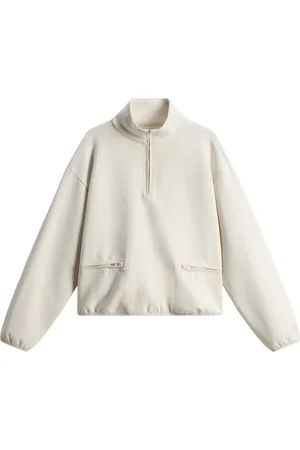 Woolrich Bluzy, Kobieta, Beżowy, L, Sweter z wysokim dekoltem z mieszanki bawełny