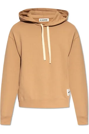 Jil Sander Bluzy, Mężczyzna, brązowy, M, Bawełna, Bluza z kapturem z logo