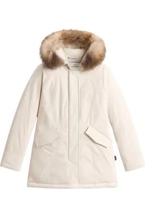 Woolrich Kurtki, Kobieta, Beżowy, XS, Poliester, Luksusowa parka Arctic z odpinanym kapturem