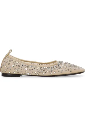 Tory Burch Buty, Kobieta, Beżowy, 39 EU, Skóra, Kryształowe Baleriny