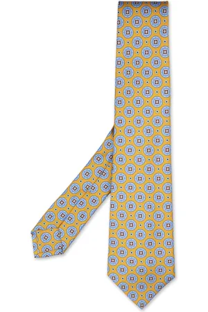 Kiton Akcesoria, Mężczyzna, Wielobarwność, ONE SIZE, Żółty Jedwabny Szalik