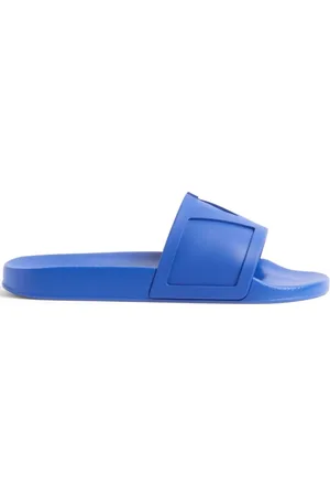 VALENTINO GARAVANI Buty, Mężczyzna, Niebieski, 43 EU, Len, Valentino Coolside Klapki z odkrytymi palcami