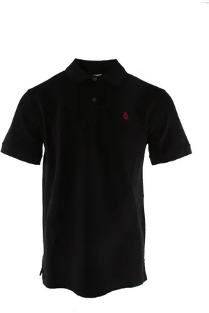 Alexander McQueen Koszulki, Mężczyzna, Czarny, M, Czarny Bawełniany T-Polo dla Mężczyzn