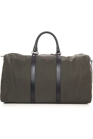 Kiton Torebki, Mężczyzna, Zielony, ONE SIZE, Skóra, Skórzana torba podróżna z regulowanym paskiem