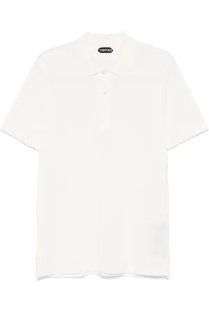 Tom Ford Koszulki, Mężczyzna, Biały, XL, Bawełna, Koszulka Polo Piquet z Lyocellem i Bawełną