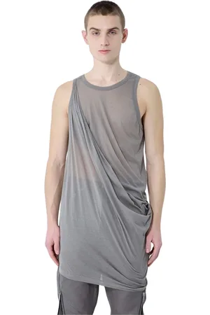 Rick Owens Koszulki, Mężczyzna, Szary, L, Flowy Draped Tank Top