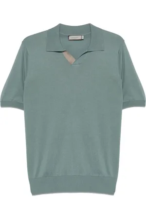 CANALI Swetry, Mężczyzna, Zielony, 2XL, Polo z bawełny, Mieszany, Bez guzików