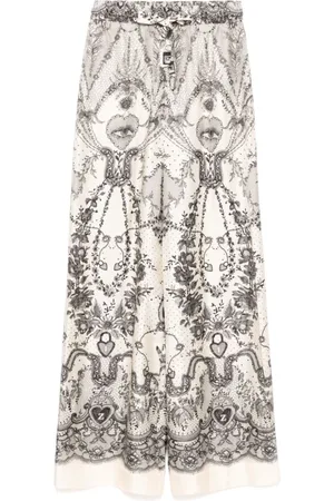 ZIMMERMANN Spodnie, Kobieta, Wielobarwność, S, Palazzo Silk Trousers