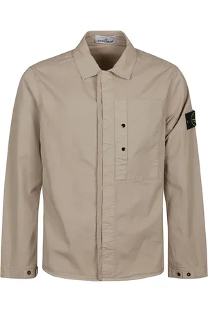 Stone Island Kurtki, Mężczyzna, Beżowy, L, Bawełna, Stylowa Overshirt