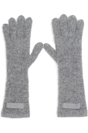 Jacquemus Akcesoria, Kobieta, Szary, ONE SIZE, Wełna, Ciemnoszare Rękawiczki Les Gants Gros Grain z Wełny Alpaki