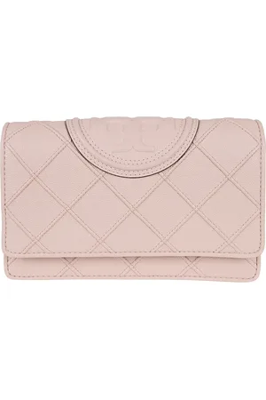 Tory Burch Torebki, Kobieta, Różowy, ONE SIZE, Skóra, Fleming Soft Chain Wallet
