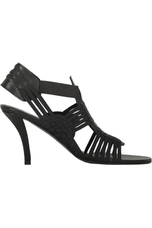 Kenzo Buty, Kobieta, Czarny, 40 EU, Skóra, Skórzane sandały na obcasie z okrągłym noskiem