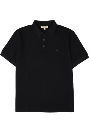 Burberry Koszulki, Mężczyzna, Czarny, XL, Czarna Bawełniana Koszulka Polo z Logo