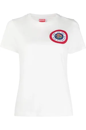Kenzo Koszulki, Kobieta, Biały, L, Bawełna, T-shirt z nadrukiem graficznym