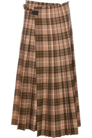 Burberry Spódnice, Kobieta, brązowy, S, Spódnica w kratę plisowana A-line