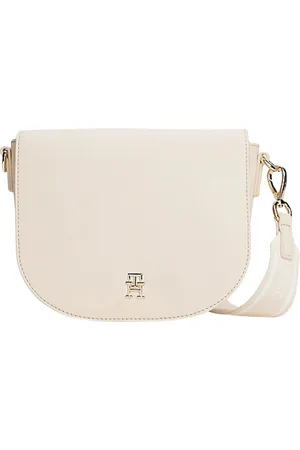 Tommy Hilfiger Torebki, Kobieta, Beżowy, ONE SIZE, Logo Tape Saddle Bag