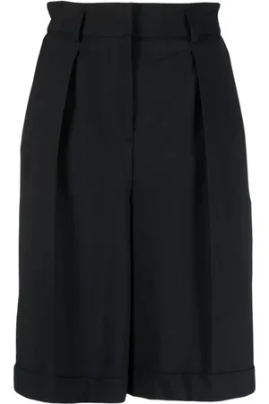 LORENA ANTONIAZZI Szorty, Kobieta, Niebieski, L, Niebieskie Wełniane Casual Bermuda Shorts