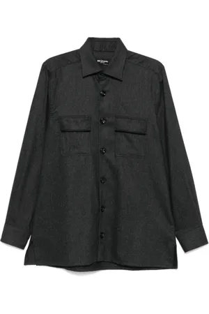 Kiton Koszule, Mężczyzna, Szary, XL, Grafitowa koszula flanelowa