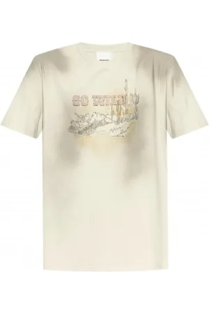 Isabel Marant Koszulki, Mężczyzna, Beżowy, L, Bawełna, Elegancki T-shirt Honore