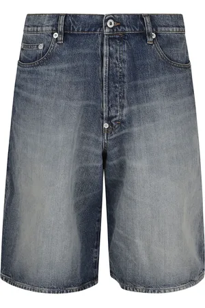 Kenzo Szorty, Mężczyzna, Niebieski, W29, Denim, Denimowe szorty z rozporkiem na guziki