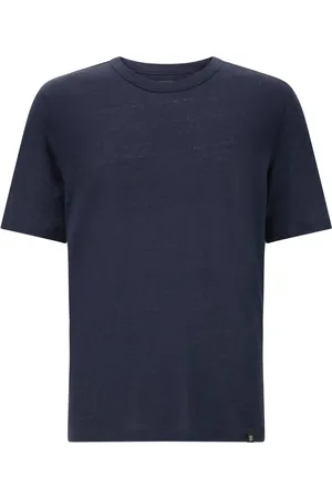 Boggi Milano Koszulki, Mężczyzna, Niebieski, S, T-shirt z elastycznego lnu dżersejowego